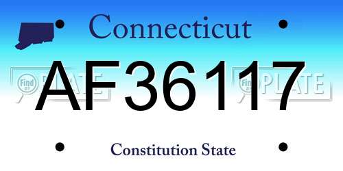 AF36117 Connecticut License Plate