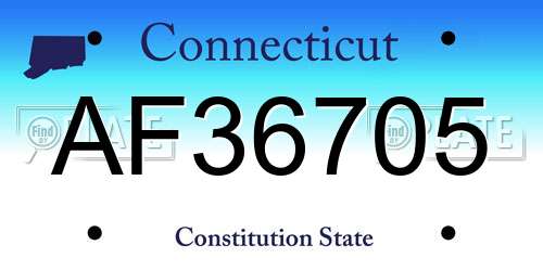 AF36705 Connecticut License Plate