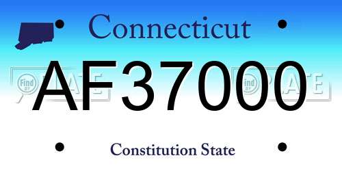 AF37000 Connecticut License Plate