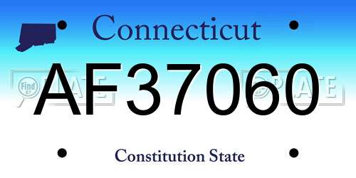AF37060 Connecticut License Plate