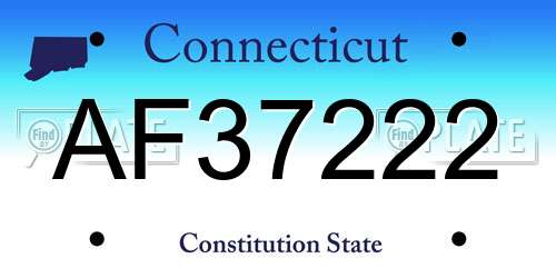 AF37222 Connecticut License Plate
