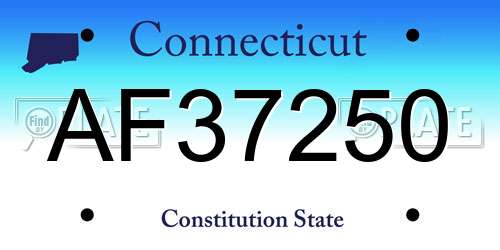 AF37250 Connecticut License Plate
