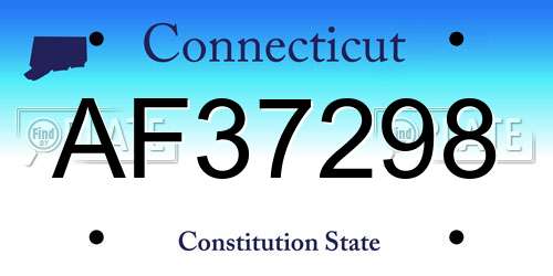 AF37298 Connecticut License Plate