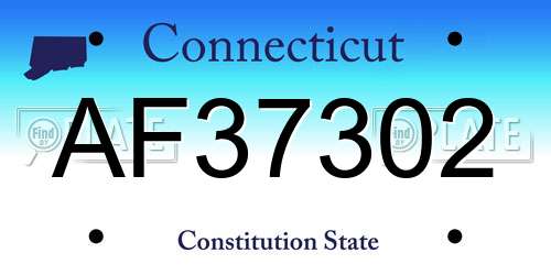 AF37302 Connecticut License Plate