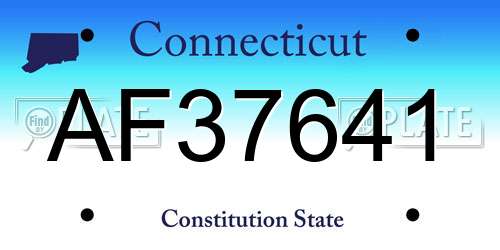 AF37641 Connecticut License Plate