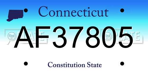 AF37805 Connecticut License Plate
