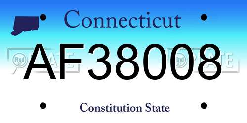 AF38008 Connecticut License Plate