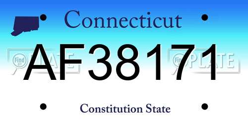AF38171 Connecticut License Plate