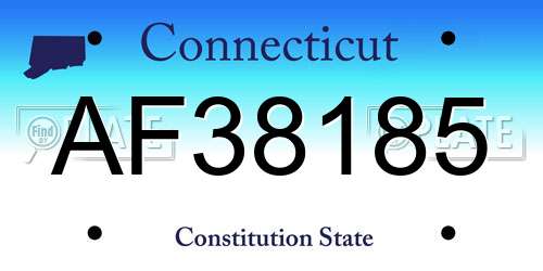 AF38185 Connecticut License Plate
