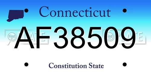 AF38509 Connecticut License Plate