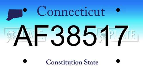 AF38517 Connecticut License Plate