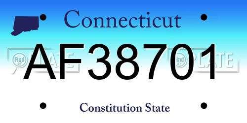 AF38701 Connecticut License Plate
