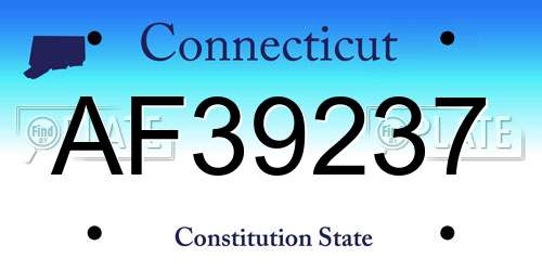 AF39237 Connecticut License Plate