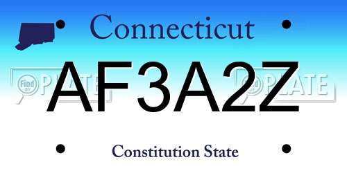 AF3A2Z Connecticut License Plate