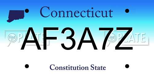 AF3A7Z Connecticut License Plate