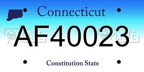 AF40023 Connecticut License Plate