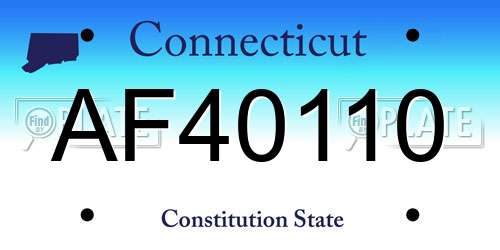 AF40110 Connecticut License Plate
