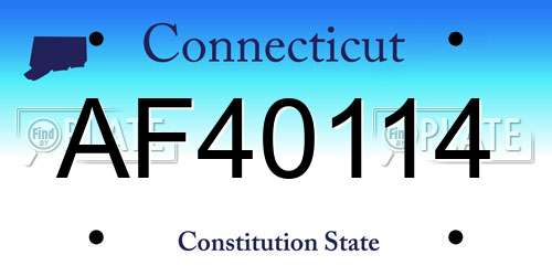 AF40114 Connecticut License Plate