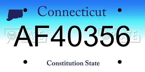 AF40356 Connecticut License Plate