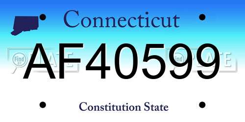 AF40599 Connecticut License Plate