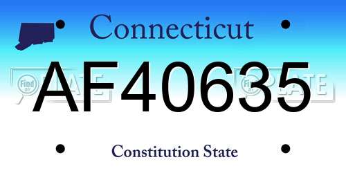 AF40635 Connecticut License Plate