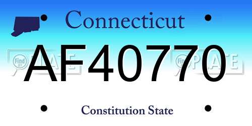 AF40770 Connecticut License Plate