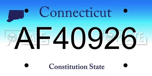 AF40926 Connecticut License Plate