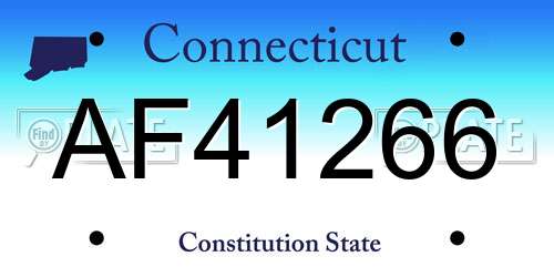 AF41266 Connecticut License Plate