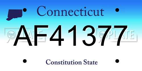 AF41377 Connecticut License Plate