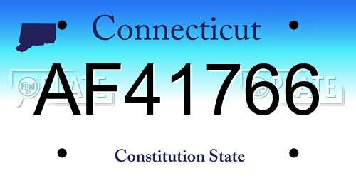 AF41766 Connecticut License Plate