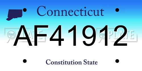 AF41912 Connecticut License Plate