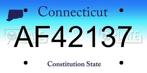 AF42137 Connecticut License Plate