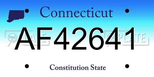 AF42641 Connecticut License Plate