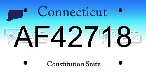 AF42718 Connecticut License Plate