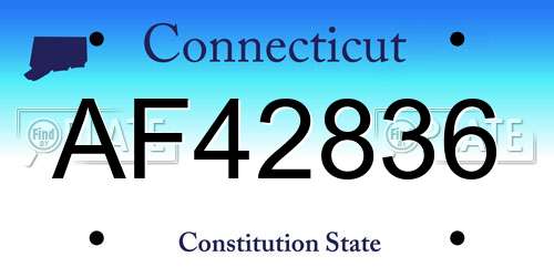 AF42836 Connecticut License Plate