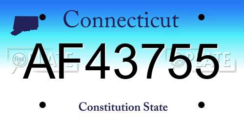 AF43755 Connecticut License Plate