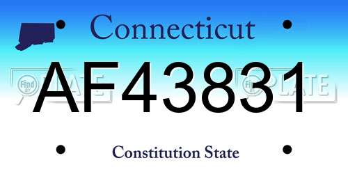 AF43831 Connecticut License Plate