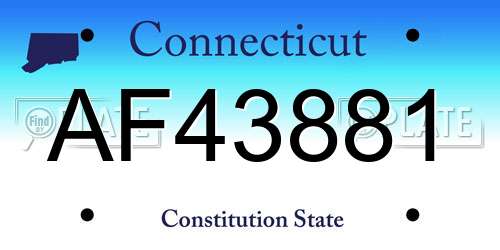 AF43881 Connecticut License Plate