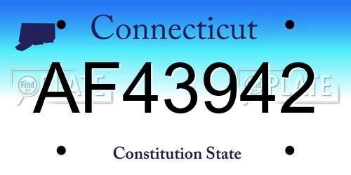 AF43942 Connecticut License Plate