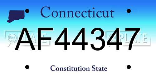 AF44347 Connecticut License Plate