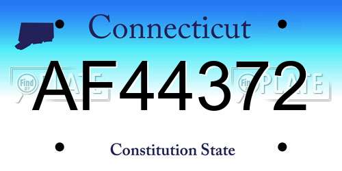AF44372 Connecticut License Plate