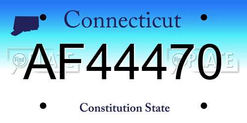 AF44470 Connecticut License Plate