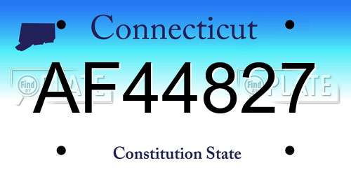 AF44827 Connecticut License Plate