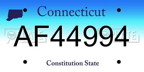 AF44994 Connecticut License Plate