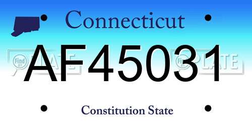 AF45031 Connecticut License Plate
