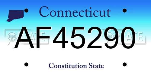 AF45290 Connecticut License Plate