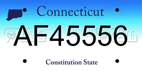 AF45556 Connecticut License Plate