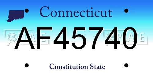 AF45740 Connecticut License Plate