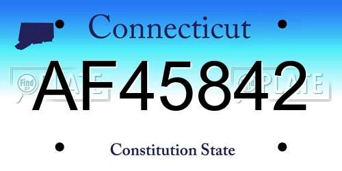 AF45842 Connecticut License Plate