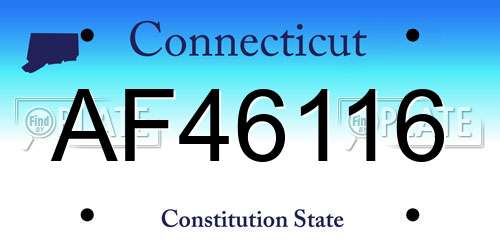 AF46116 Connecticut License Plate